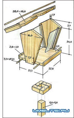 Кормушка для птиц-чертеж