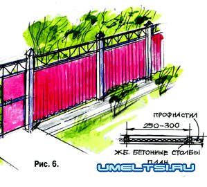 цветники на плоскости полотна забора