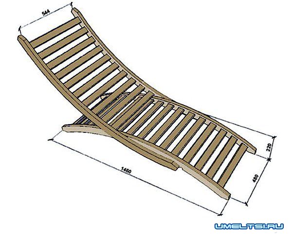 чертеж шезлонга
