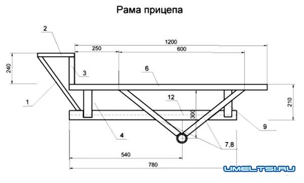 прицеп для мотоблока-чертежи 3