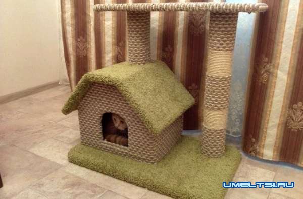 Дом для кошки своими руками-фото