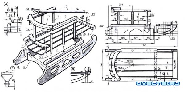 Санки своими руками, инструкция и чертежи